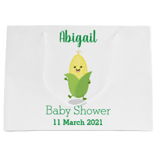 Cute happy corn cartoon illustration large gift bag