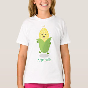 Cute happy corn cartoon illustration T-Shirt