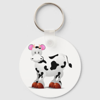 Cute Happy cow cartoon characters Key Ring