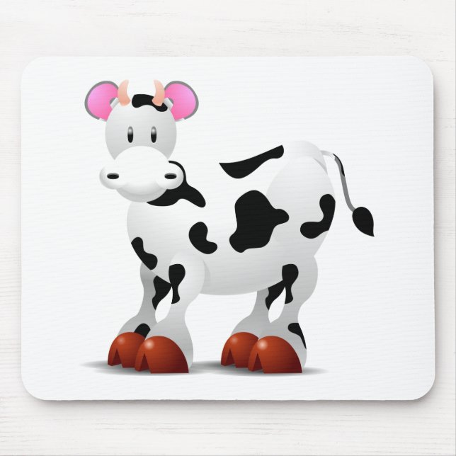 Cute Happy cow cartoon characters Mouse Pad (Front)