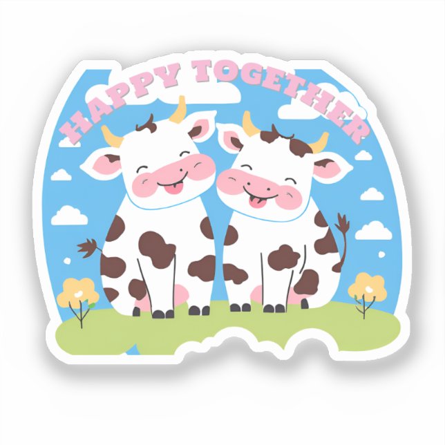 Cute Happy Cows (Front)