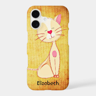 Cute happy Cream Coloured Cat Personalised