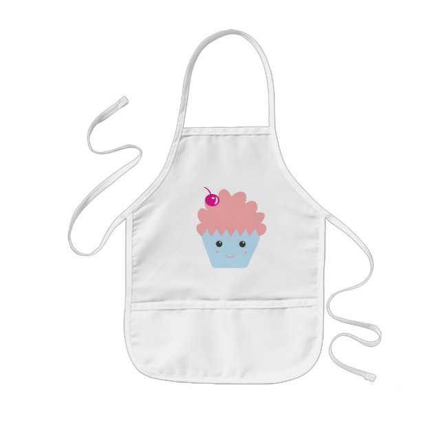 Cute Happy Cupcake Baking Kids Apron (Front)