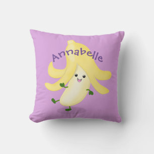 Cute happy dancing banana cartoon illustration cushion