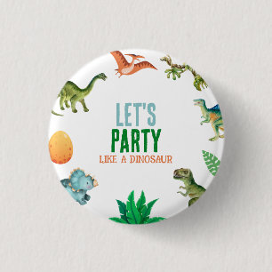 Cute Happy Dinosaur Birthday Party Gift 3 Cm Round Badge