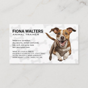 Cute Happy Dog Running Business Card