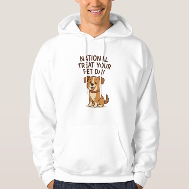 Cute Happy Dog Tee | National Treat Your Pet Day  (Front)