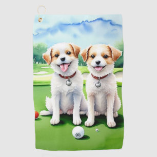 Cute Happy Dogs  Golf Towel