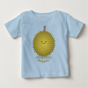 Cute happy durian cartoon illustration baby T-Shirt