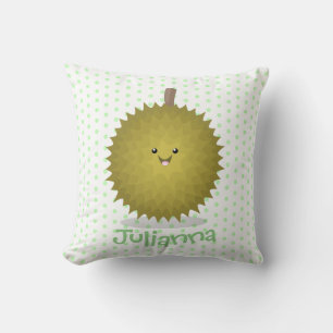 Cute happy durian cartoon illustration cushion