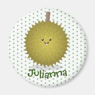 Cute happy durian cartoon illustration magnet