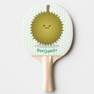 Cute happy durian cartoon illustration  ping pong paddle