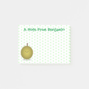 Cute happy durian cartoon illustration post-it notes