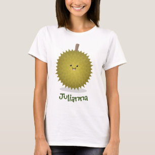 Cute happy durian cartoon illustration T-Shirt