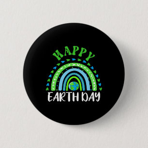 Cute Happy Earth Day Cute Rainbow Earth Lover Kids 6 Cm Round Badge
