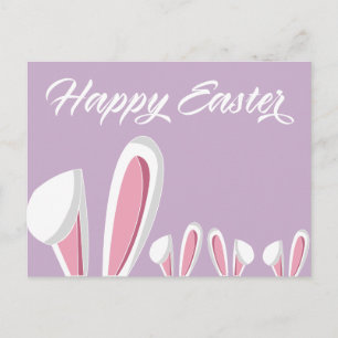 Cute Happy Easter Bunny Ears Modern Postcard