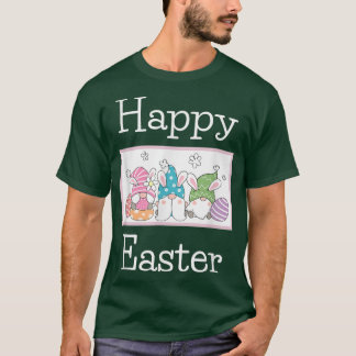 Cute Happy Easter Bunny Gnomes Decorated Pastel Eg T-Shirt