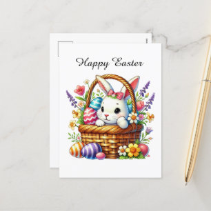 Cute Happy Easter bunny  Holiday Postcard