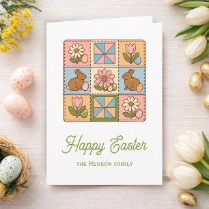 Cute Happy Easter Bunny Quilt Pattern  Card