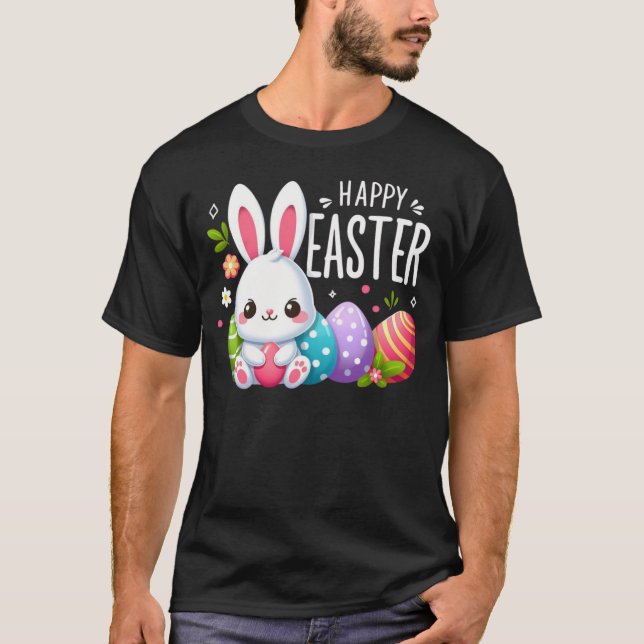 Cute,  happy Easter bunny T-Shirt (Front)
