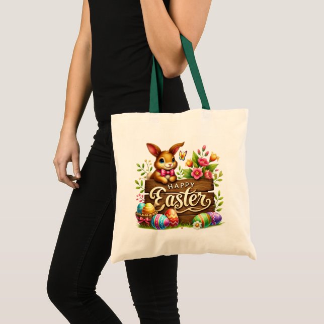 Cute Happy Easter bunny  Tote Bag (Front (Product))