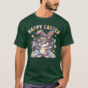 Cute Happy Easter Bunny with Spring Vibes T-Shirt