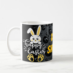 Cute Happy Easter Bunny with Yellow Paw Custom  Coffee Mug