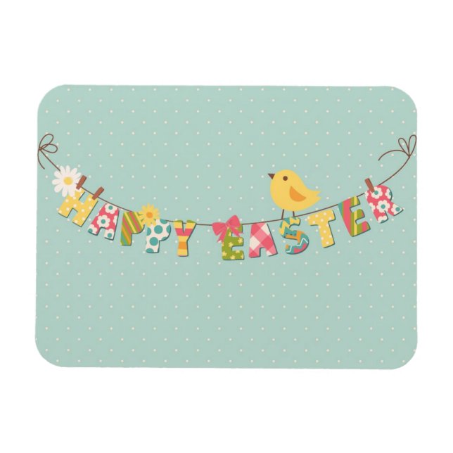 Cute Happy Easter Card Magnet (Horizontal)