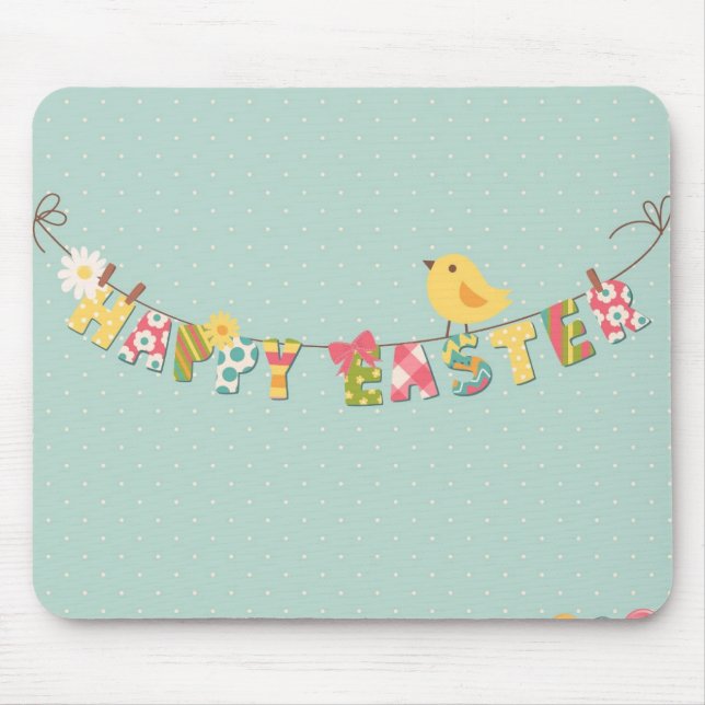 Cute Happy Easter Card Mouse Pad (Front)