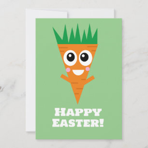 Cute Happy Easter Carrot Card
