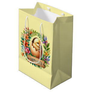 Cute Happy Easter chick Medium Gift Bag