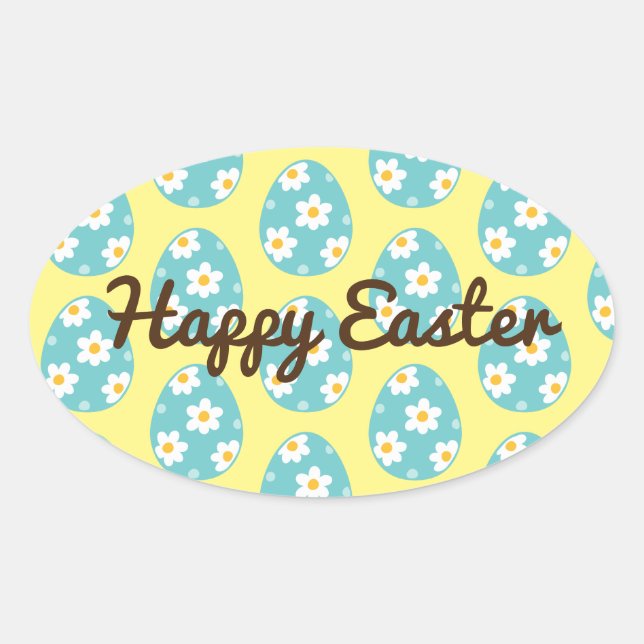 Cute Happy Easter Classic Round Sticker (Front)