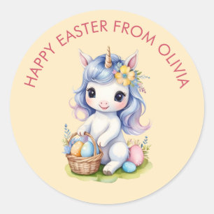 Cute Happy Easter Customisable Unicorn Sticker