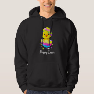 Cute Happy Easter Day 2021 Chick With Easter Egg B Hoodie