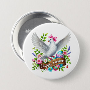 Cute Happy Easter dove 7.5 Cm Round Badge