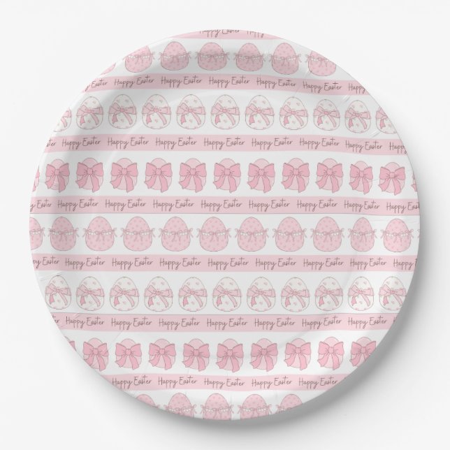 Cute Happy Easter Egg Paper Plates - Party Plates (Front)