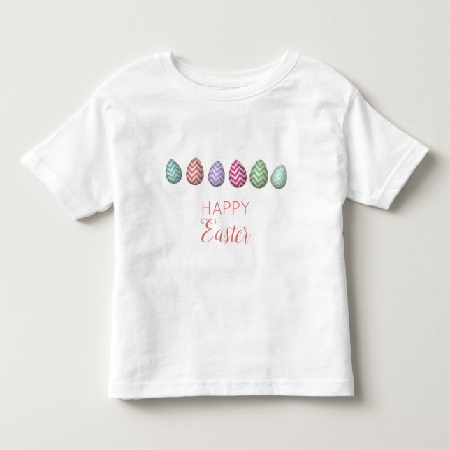 Cute Happy Easter Egg Pastel Colours  Toddler T-Shirt (Front)