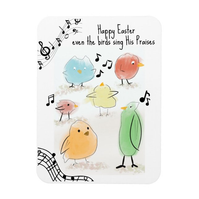 CUTE Happy Easter, even the birds sing Magnet (Vertical)