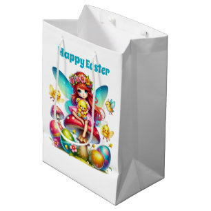 Cute Happy Easter fairy Medium Gift Bag