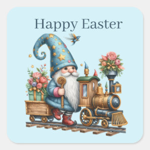 Cute Happy Easter gnome Square Sticker