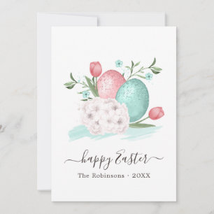 Cute Happy Easter Greeting Holiday Card