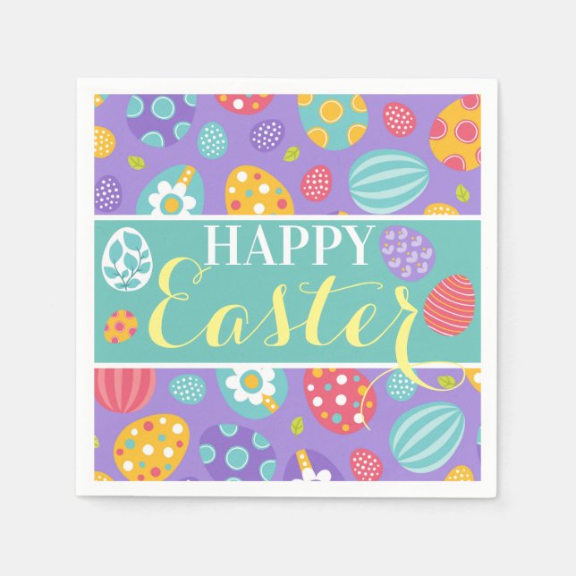 Cute Happy Easter Napkin (Front)