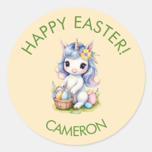 Cute Happy Easter Unicorn Customisable Sticker