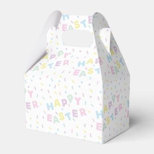 Cute Happy Easter Word Confetti Pattern Favour Box