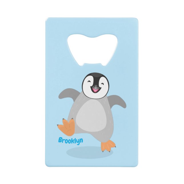Cute happy emperor penguin chick cartoon (Front)