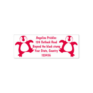 Cute happy emperor penguin chick cartoon self-inking stamp