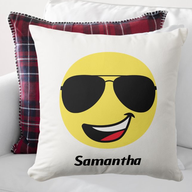 Cute Happy Face & Aviator Glasses,Fun Cushion (Creator Uploaded)