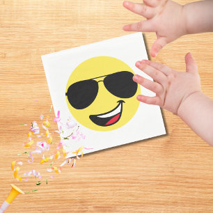 Cute Happy Face & Aviator Glasses,Fun Napkin