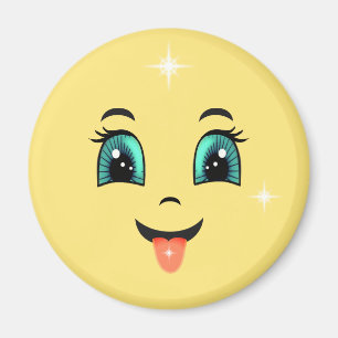 Cute Happy Face Emoji Magnet