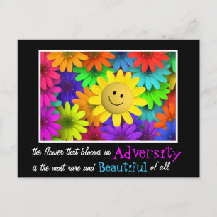 Cute Happy Face Flowers Postcard